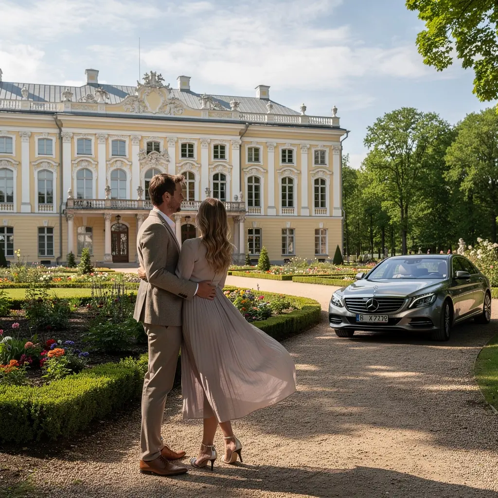 A detailed map of Latvia highlighting popular tourist routes for car rental travelers.